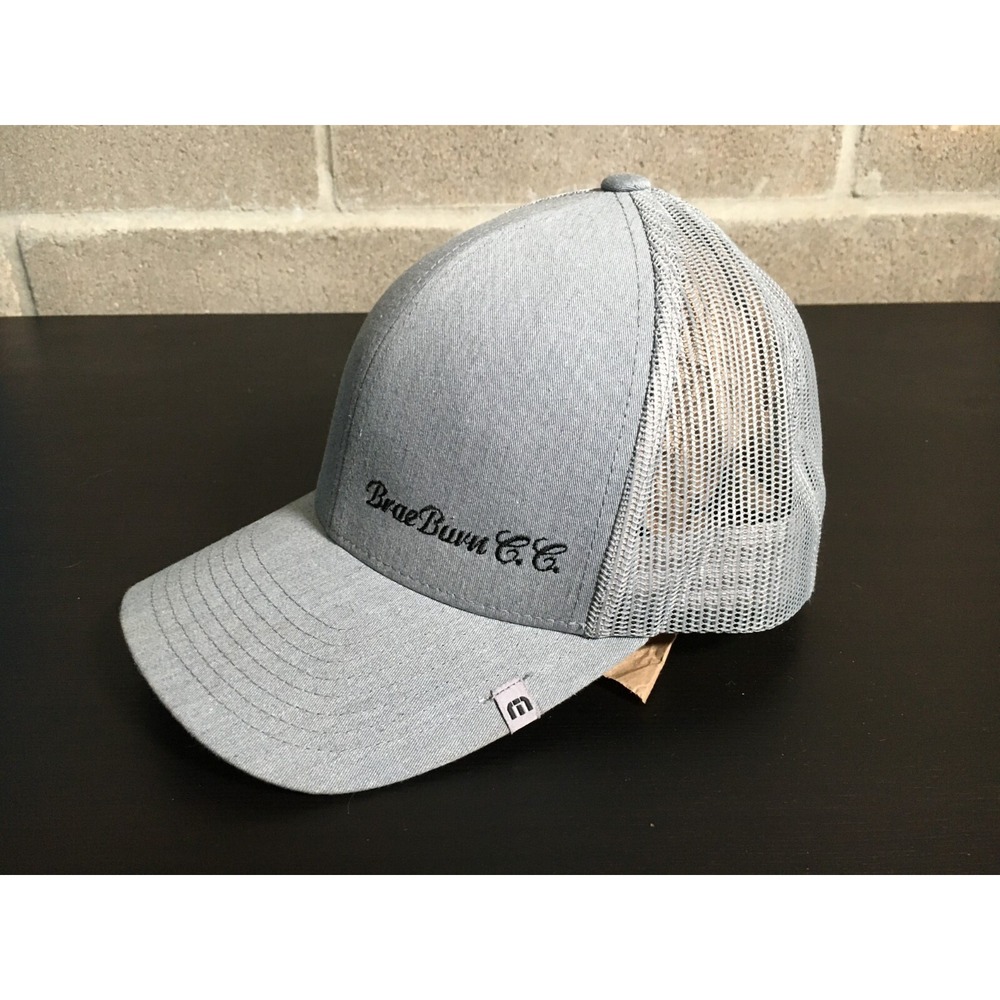 Travis Matthew Hat Cap Mens Snap Back Gray Mesh Golf Brae Burn Country Club Logo